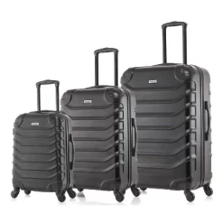InUSA Endurance Lightweight Hardside Checked Spinner Luggage Set 3pc