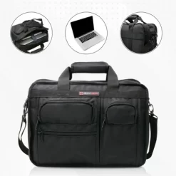 Alpine Swiss Conrad Messenger Bag 15.6 Inch Laptop Briefcase With Tablet Sleeve