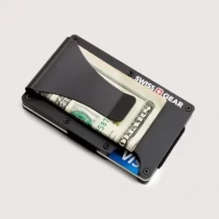 SWISSGEAR Aluminium RFID Card Holder With Money Clip - Black One Size