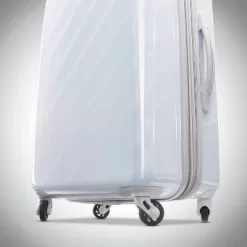 American Tourister Moonlight Hardside Medium Checked Spinner Suitcase - Iridescent White