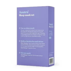 Asutra Natural Sleep Mask Set With Weighted Lavender Silk Eye Pillow & Cooling Gel Mask - 2pc