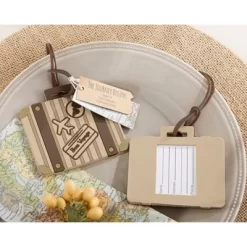 12ct 'Let The Journey Begin' Vintage Suitcase Luggage Tag