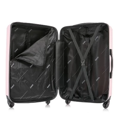 DUKAP Discovery Lightweight Hardside Large Checked Spinner Suitcase - Pink 2 DUKAP Discovery Lightweight Hardside Large Checked Spinner Suitcase - Pink - Image 2