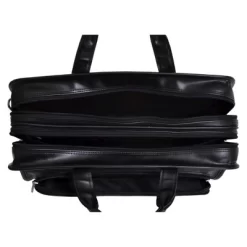 McKlein Hubbard Leather Double Compartment Laptop Briefcase (Black)