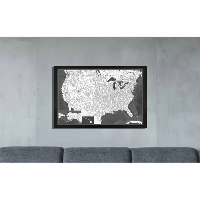 Home Magnetics Modern US Map - XL Black/Distressed 1 Home Magnetics Modern US Map - XL Black/Distressed