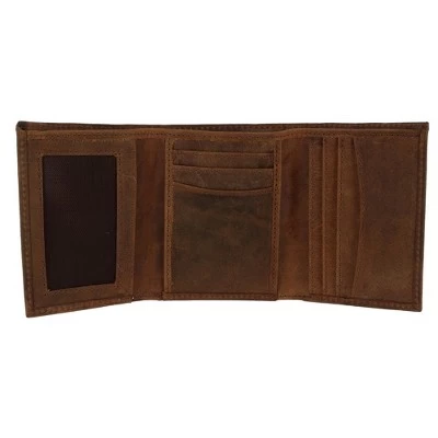 CTM Men's Crazy Horse Leather RFID Trifold Wallet 1 CTM Men's Crazy Horse Leather RFID Trifold Wallet