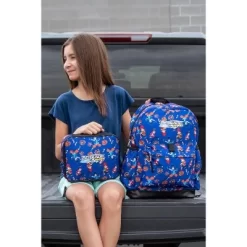 Beyblade Burst Spinner Tops Character Allover Print Backpack With Lunch Bag Tote Blue