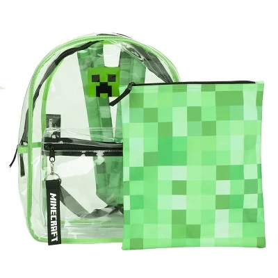 Minecraft 17" Clear Plastic Backpack With Removable Laptop Pocket 2 Minecraft 17" Clear Plastic Backpack With Removable Laptop Pocket - Image 2