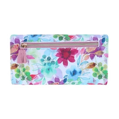 Buxton Women's Watercolor Floral Vegan Leather Bianca Organizer Wallet 1 Buxton Women's Watercolor Floral Vegan Leather Bianca Organizer Wallet