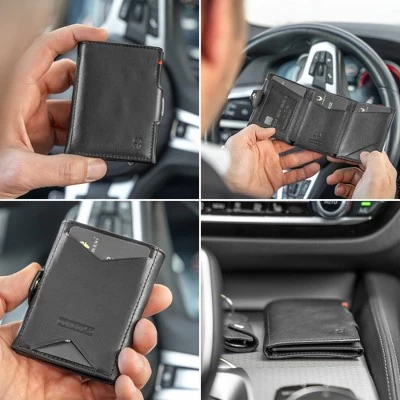 Donbolso Leather Credit Card Holder Slim Wallet For Men - Black 1 Donbolso Leather Credit Card Holder Slim Wallet For Men - Black