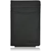 Fidelo Leather Slim Card Holder Wallet With A Powerful Magnetic Money Clip - Black