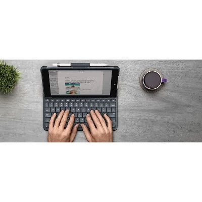 Logitech SLIM FOLIO Keyboard/Cover Case (Folio) Apple Pencil, IPad (2018), IPad (2017) - Black 2 Logitech SLIM FOLIO Keyboard/Cover Case (Folio) Apple Pencil, IPad (2018), IPad (2017) - Black - Image 2