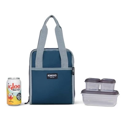 Igloo Lunch+ Collapsible 6 Lunch Sack With Pack Ins - Navy 1 Igloo Lunch+ Collapsible 6 Lunch Sack With Pack Ins - Navy