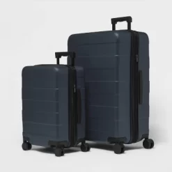 2pc Hardside Checked Luggage Set Gray - Made By Design™
