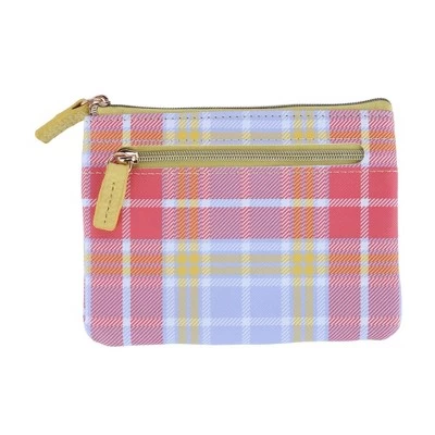 Buxton Women's Summer Plaid Printed Vegan Leather ID Coin Case 4 Buxton Women's Summer Plaid Printed Vegan Leather ID Coin Case - Image 4