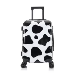InUSA PRINTS Lightweight Hardside Carry On Spinner Suitcase - Cow