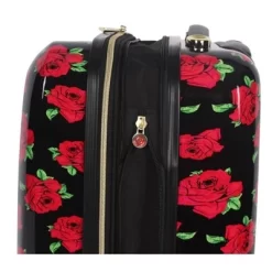 Betsey Johnson Expandable Hardside Large Checked Spinner Suitcase