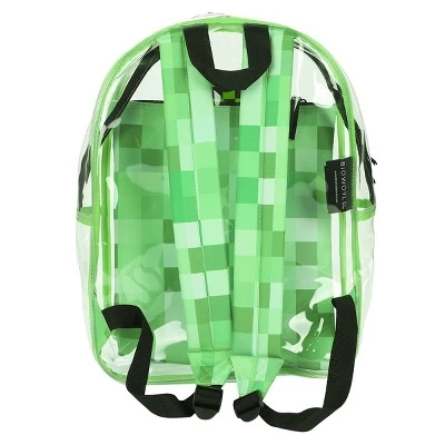 Minecraft 17" Clear Plastic Backpack With Removable Laptop Pocket 5 Minecraft 17" Clear Plastic Backpack With Removable Laptop Pocket - Image 5