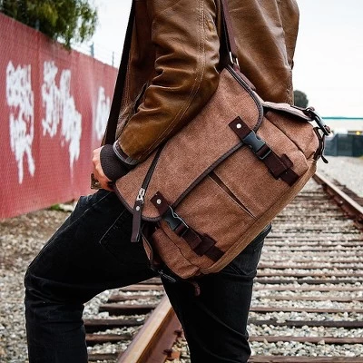 Gearonic Men Messenger School Shoulder Canvas Bag 5 Gearonic Men Messenger School Shoulder Canvas Bag - Image 5