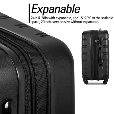 3 PCS Luggage Set, Hardside Spinner Suitcase With TSA Lock (20/24/28)-ModernLuxe 6 3 PCS Luggage Set, Hardside Spinner Suitcase With TSA Lock (20/24/28)-ModernLuxe - Image 6
