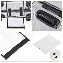 Unique Bargains PVC Waterproof Universal Suitcase Luggage Dust Cover With Fastener Transparent 1 Pc