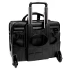 McKlein Clinton Leather Patented Detachable Wheeled Laptop Bag - Black
