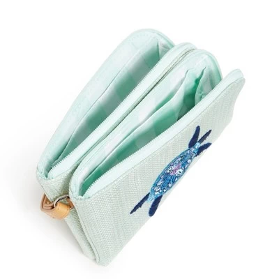 Vera Bradley Straw RFID Double Zip ID 1 Vera Bradley Straw RFID Double Zip ID