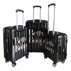 Betty Boop 3 Pieces Hard Luggage Set 20'', 24'' & 28" With Spinner Wheels, Combination Lock & Expandable Interior Space