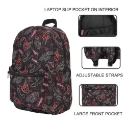 Stranger Things Hellfire Club AOP Black Laptop Backpack -Professional Travel Storage Supplies Store GUEST 984d650e ad28 4092 8bb7 9bd81b39ba8b