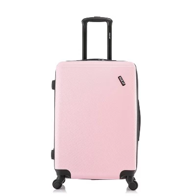 DUKAP Discovery Lightweight Hardside Large Checked Spinner Suitcase - Pink 1 DUKAP Discovery Lightweight Hardside Large Checked Spinner Suitcase - Pink
