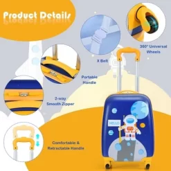 Costway 2PC Kids Carry On Luggage Set 12'' Backpack & 16'' Rolling Suitcase For Travel -Professional Travel Storage Supplies Store GUEST a1bca3f3 6827 42cc a4aa 73f866f5474d