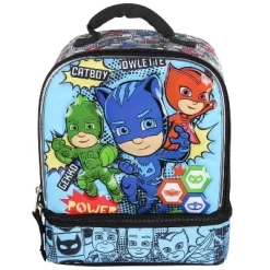 PJ Masks Comic Book 3-D Character Dual Compartment Insulated Lunch Bag Tote Multicoloured