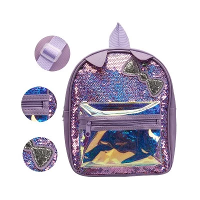 Limited Too Girl's Mini Backpack In Purple Glitter 1 Limited Too Girl's Mini Backpack In Purple Glitter
