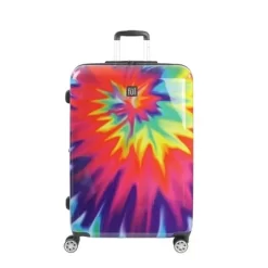 FUL Tie-dye Swirl 28 Inch Expandable Spinner Rolling Luggage Suitcase, ABS Hard Case, Upright, Tie-dye