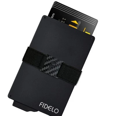 Fidelo Aluminum Wallet With A Card Clip Holder With A Removable Leather Case - Brown 2 Fidelo Aluminum Wallet With A Card Clip Holder With A Removable Leather Case - Brown - Image 2