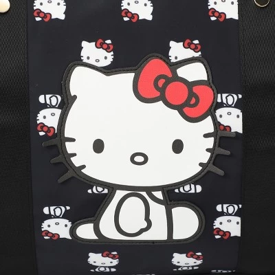 SANRIO Hello Kitty AOP In Nylon With PU Accents Black Wheeled Duffle 2 SANRIO Hello Kitty AOP In Nylon With PU Accents Black Wheeled Duffle - Image 2