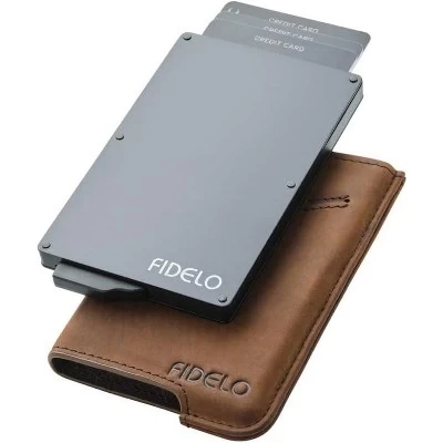 Fidelo Minimalist Wallet For Men RFID Blocking Pop Up Wallet Credit Card Holder, Brown 1 Fidelo Minimalist Wallet For Men RFID Blocking Pop Up Wallet Credit Card Holder, Brown