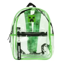Minecraft 17" Clear Plastic Backpack With Removable Laptop Pocket