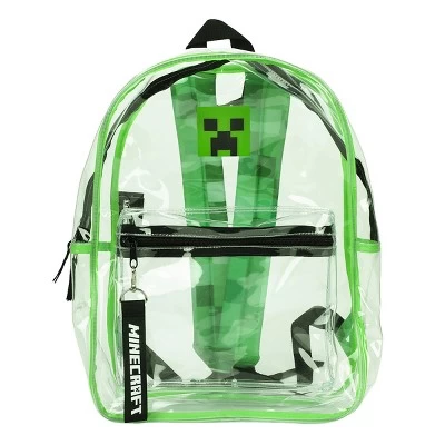 Minecraft 17" Clear Plastic Backpack With Removable Laptop Pocket 1 Minecraft 17" Clear Plastic Backpack With Removable Laptop Pocket