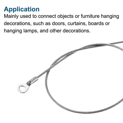 Unique Bargains Stainless Steel Lanyard Cable Eyelets Ended Security Wire Rope For Hanging Luggage 10 Pcs 4 Unique Bargains Stainless Steel Lanyard Cable Eyelets Ended Security Wire Rope For Hanging Luggage 10 Pcs - Image 4