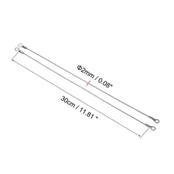 Unique Bargains Stainless Steel Lanyard Cable Eyelets Ended Security Wire Rope For Hanging Luggage 10 Pcs