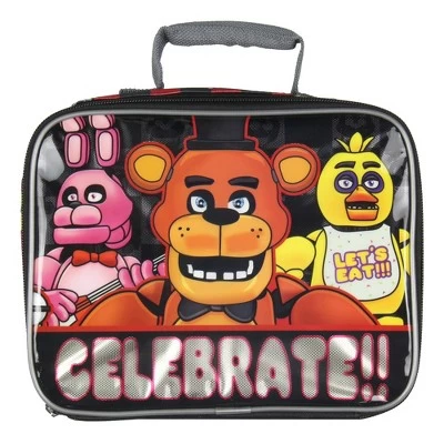 Five Nights At Freddy's Celebrate Lunch Box Insulated Video Game Lunch Bag Tote Black 1 Five Nights At Freddy's Celebrate Lunch Box Insulated Video Game Lunch Bag Tote Black