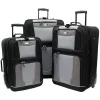 Geoffrey Beene Carnegie 3 Pc Luggage Set, Black W/ Grey