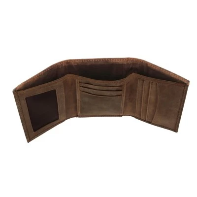 CTM Men's Crazy Horse Leather RFID Trifold Wallet 2 CTM Men's Crazy Horse Leather RFID Trifold Wallet - Image 2