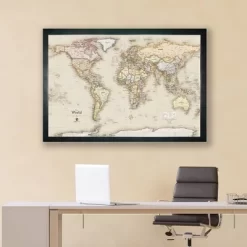 Home Magnetics World Map - XL Tan