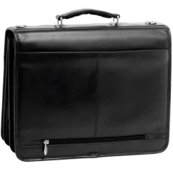 McKlein Flournoy 1 Leather Double Compartment Laptop Briefcase - Black