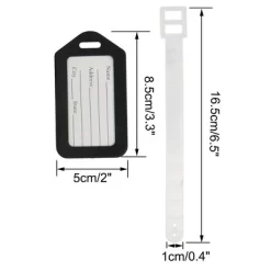 Unique Bargains Plastic Suitcase Name Label Travel Luggage Tags 20 Pcs Black White