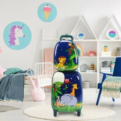 Costway 2Pcs 12'' 16'' Kids Luggage Set Suitcase Backpack School Travel Trolley ABS 3 Costway 2Pcs 12'' 16'' Kids Luggage Set Suitcase Backpack School Travel Trolley ABS - Image 3