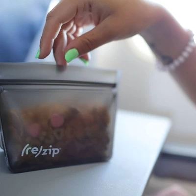 (re)zip Reusable Leak-proof Food Storage Stand-Up Bag Kit - Snack, 2-Cup, Quart - Gray - 3pc 2 (re)zip Reusable Leak-proof Food Storage Stand-Up Bag Kit - Snack, 2-Cup, Quart - Gray - 3pc - Image 2