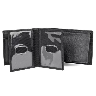 J. Buxton Emblem Double ID Billfold Leather Wallet - Black 4 J. Buxton Emblem Double ID Billfold Leather Wallet - Black - Image 4